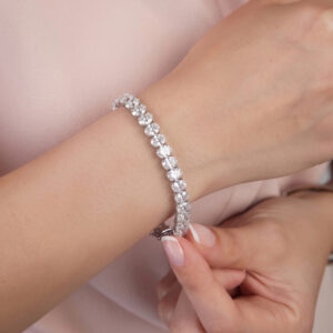 OVAL DIAMOND TENNIS BRACELET<BR>9.00-10.40 Ct. in 18K Gold