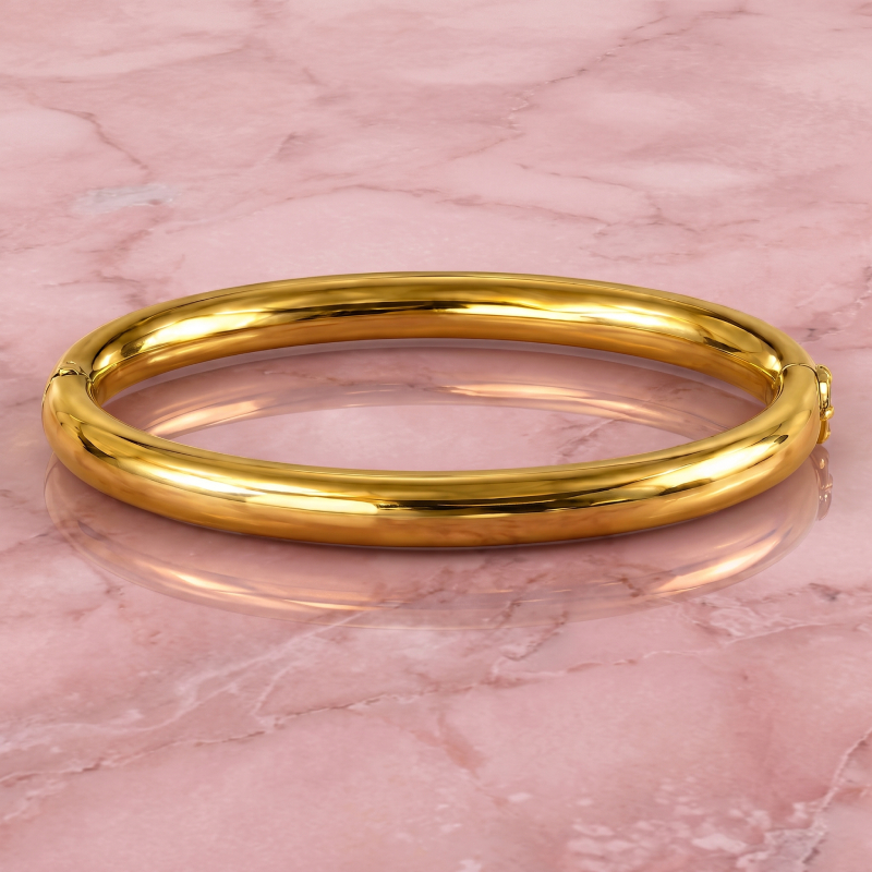 Traditional Gold Bangle Bracelet<br>in 18K Gold - Image 2