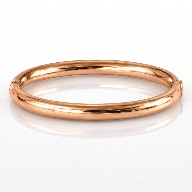 Traditional Gold Bangle Bracelet<br>in 18K Gold - Image 5