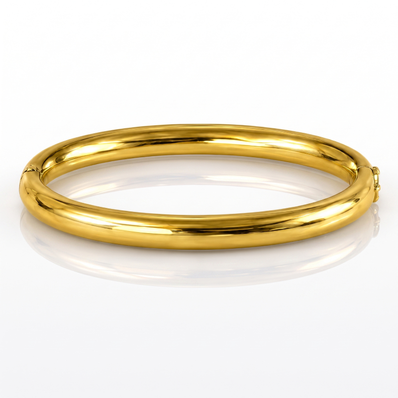 Traditional Gold Bangle Bracelet<br>in 18K Gold - Image 3