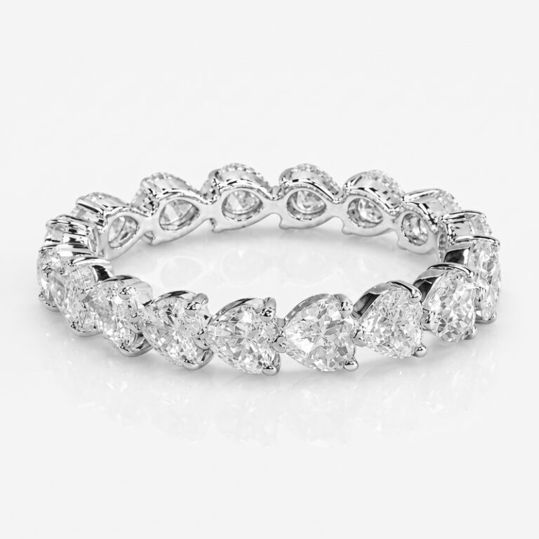 Full-Set Heart Diamond Eterntiy Ring<br> 3.20 Ct. in 18K Gold