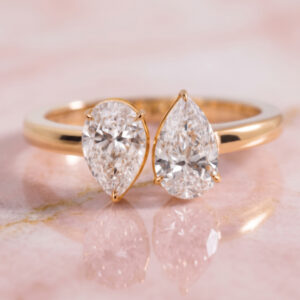 Toi et Moi Pear Diamond North South<br>1.60-2.00 Ct. in 18K Gold