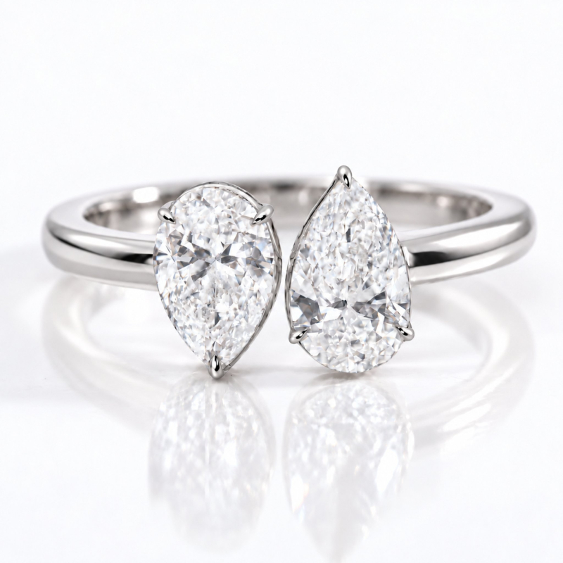 Toi et Moi Pear Diamond North South<br>1.60-2.00 Ct. in 18K Gold - Image 3