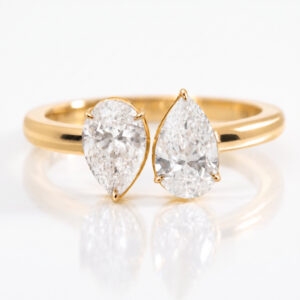 Toi et Moi Pear Diamond North South<br>1.60-2.00 Ct. in 18K Gold