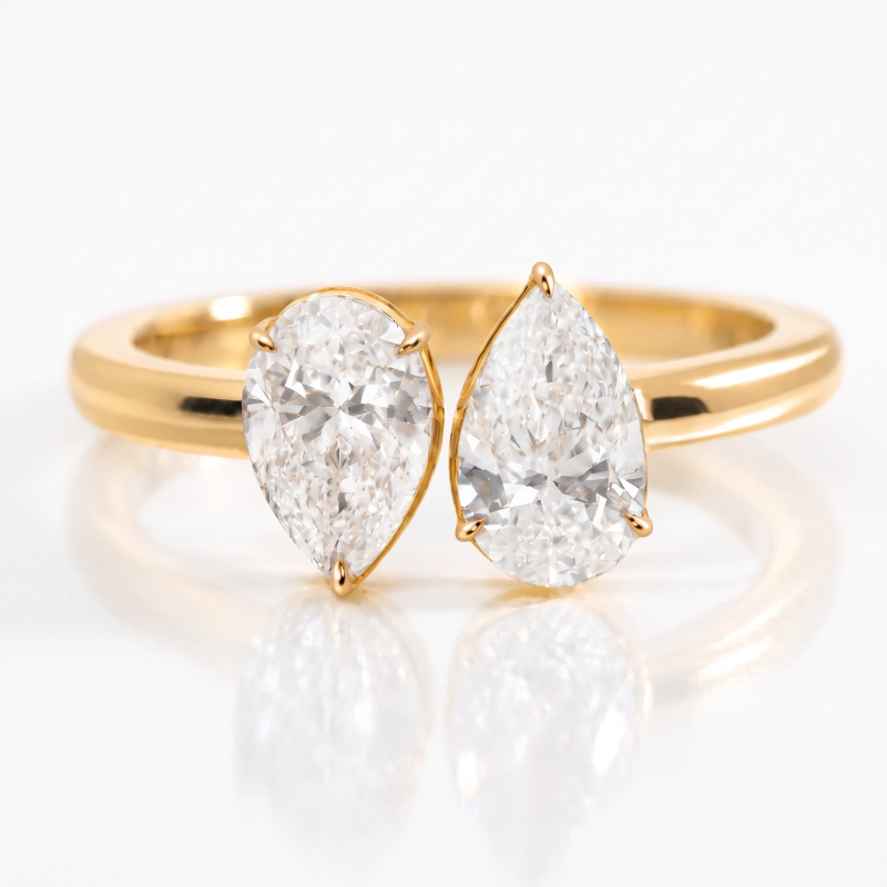 Toi et Moi Pear Diamond North South<br>1.60-2.00 Ct. in 18K Gold